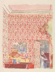 Interieur mit rosa Tapete I, aus der Serie Paysages et Intérieurs, 1899